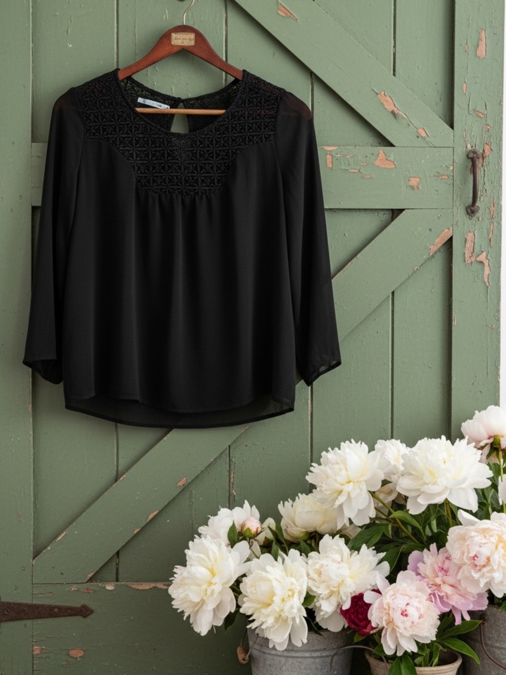 Maurices lace peasant top